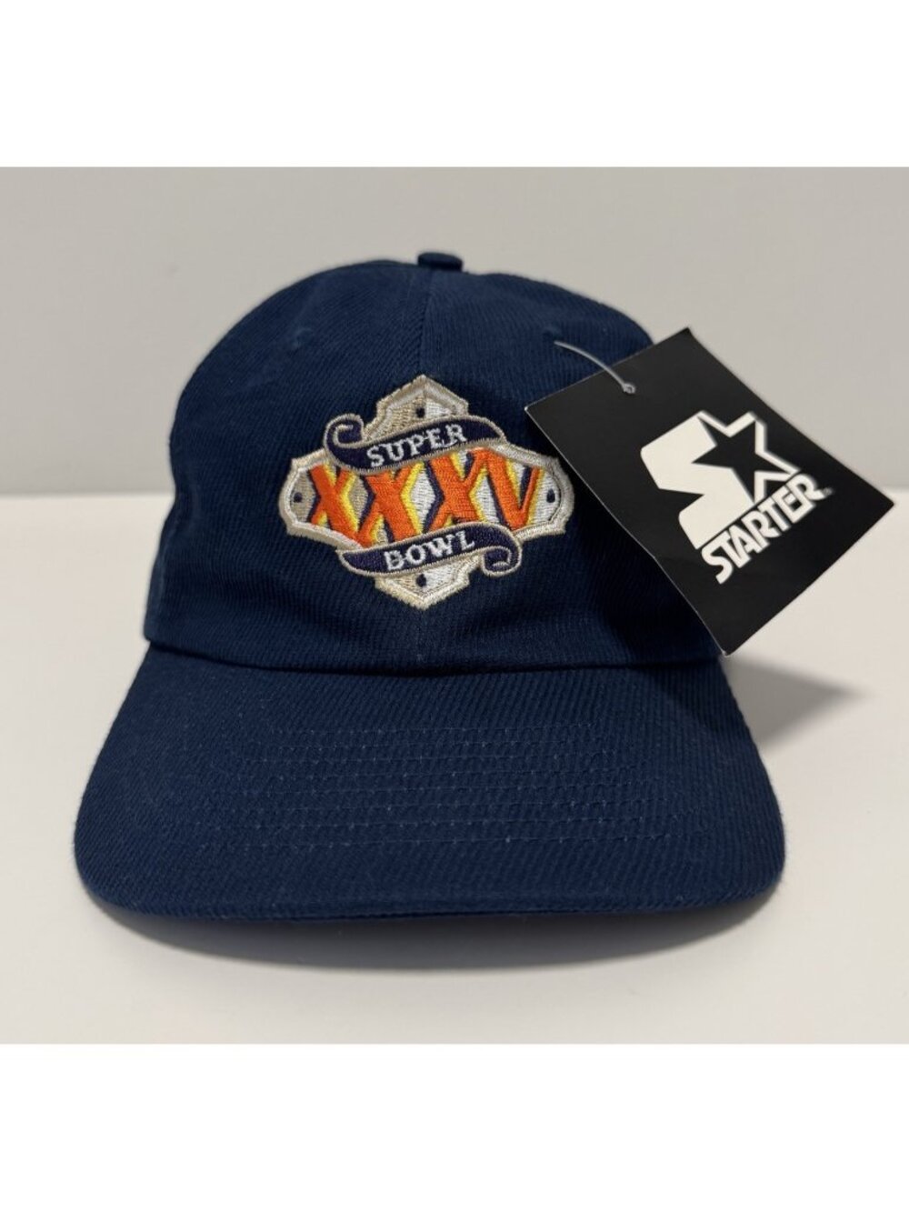 VTG Super Bowl 35 XXXV Starter Hat Blue Superbowl Logo Snapback Cap W/ Tag NEW